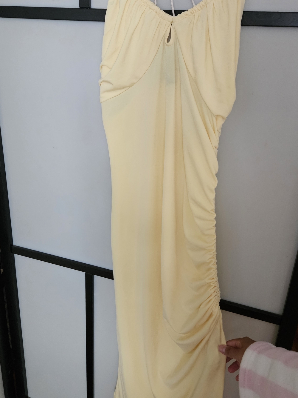 Forever 21 Pale Yellow Ruched Mini Dress
